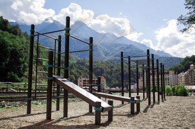 Новая площадка для воркаута на Розе Хутор