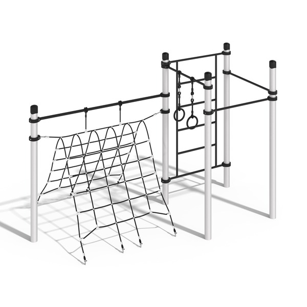 Барки (Алюминий) - 3 турника, шведская стенка, кольца, сетка-горка