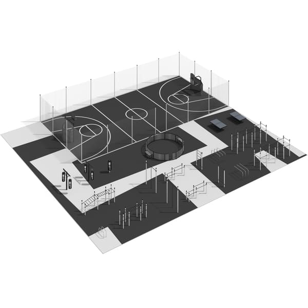 Спортивный кластер №18 - 1256 м2 (37,5 х 33,5 м)